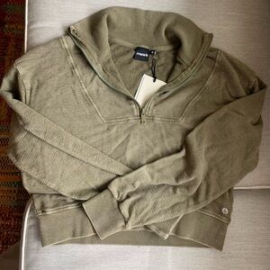 Mono B Women’s Khaki 1/4 Zip-Up Sweater